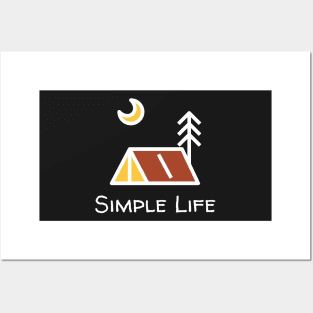 Simple Life - Camping Night Posters and Art